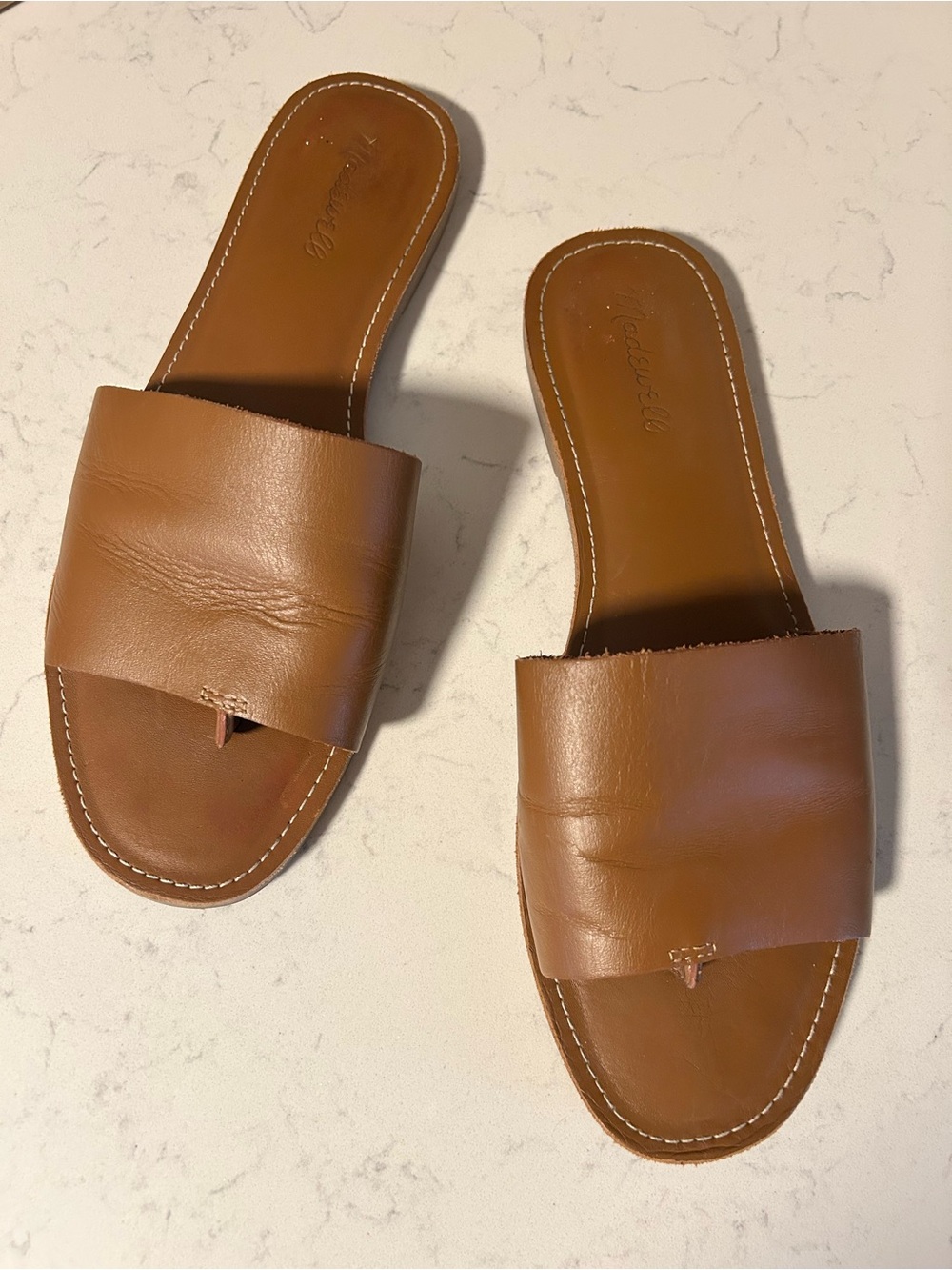 Madewell Boardwalk Post Leather Slide Sandals